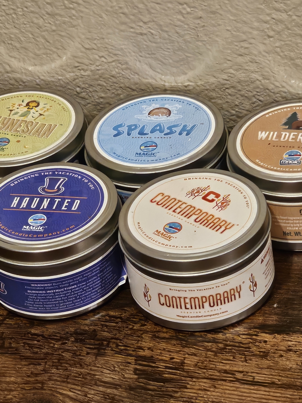 NWT Magic Candle Company 7.25oz Tin Candles- Set Of 5